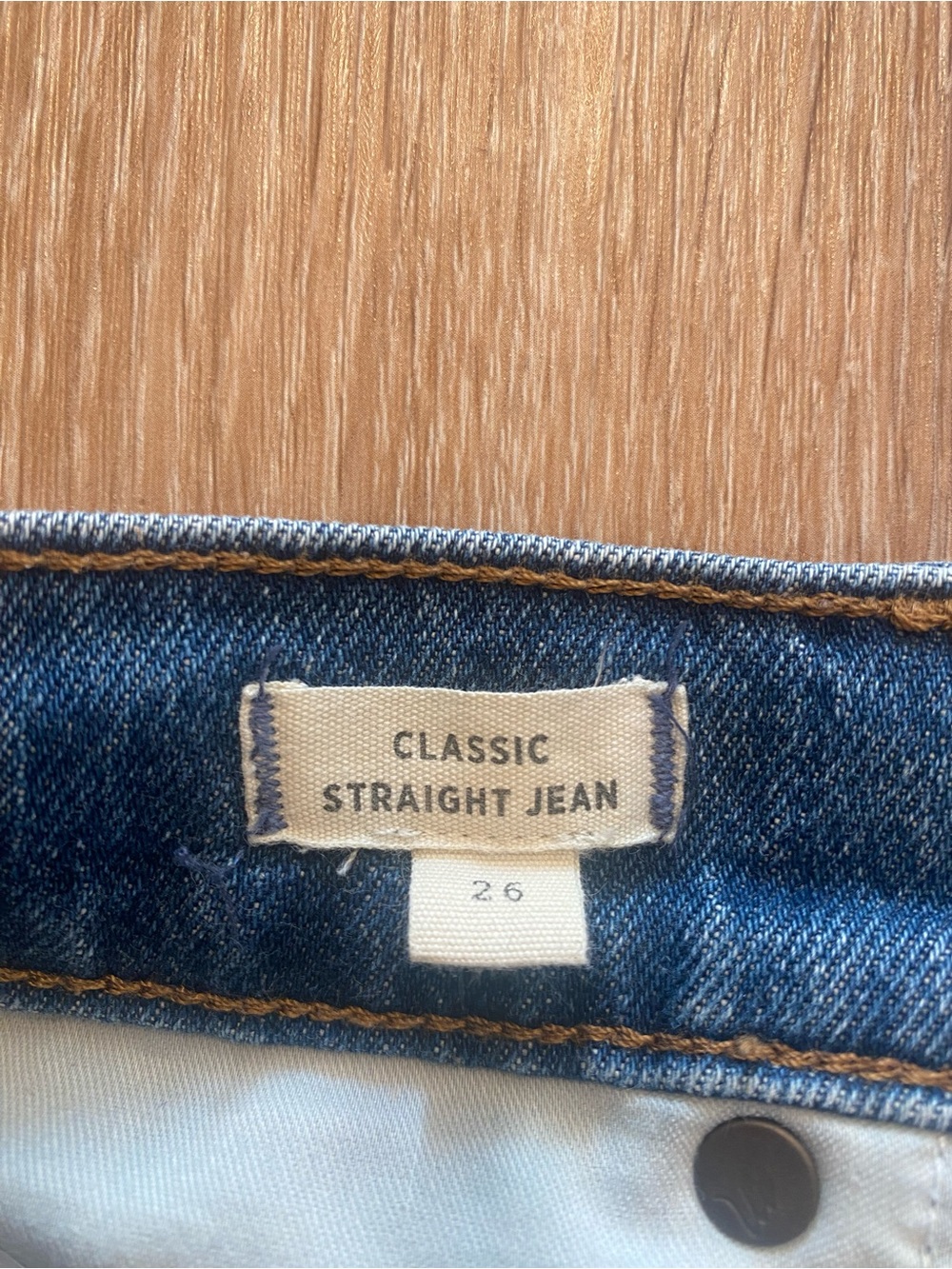 Madewell High-Rise Straight Leg Jeans – Dark Blue Wash - Picture 5 of 5